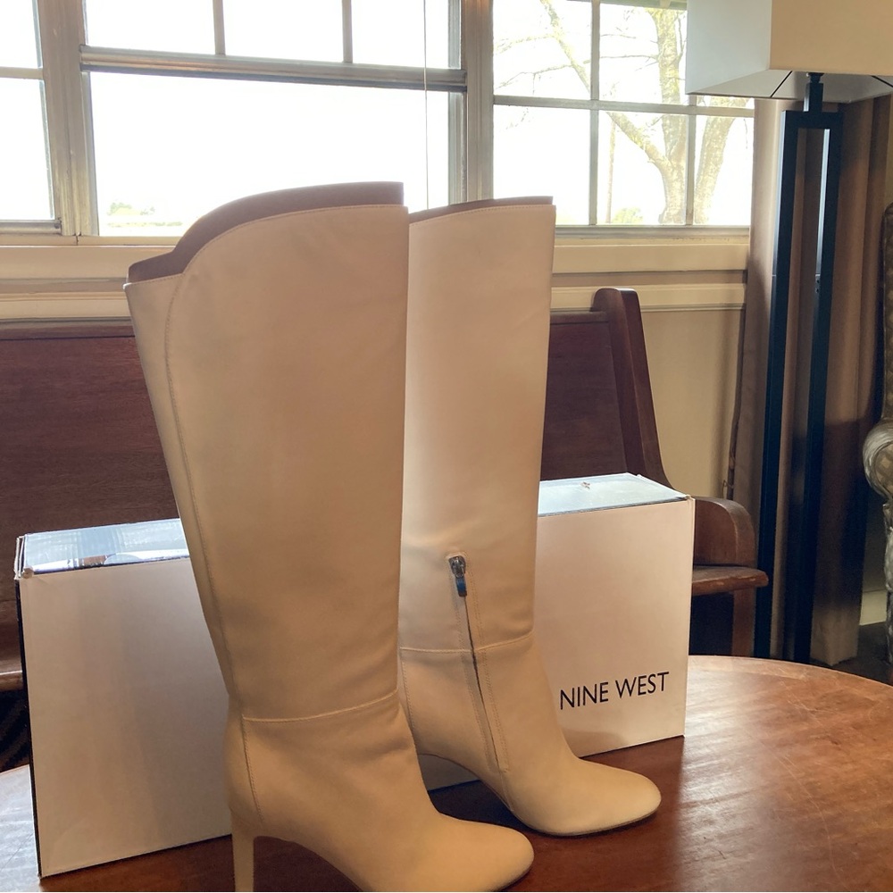 Nine West Women's White Knee-High Boots - Picture 5 of 7